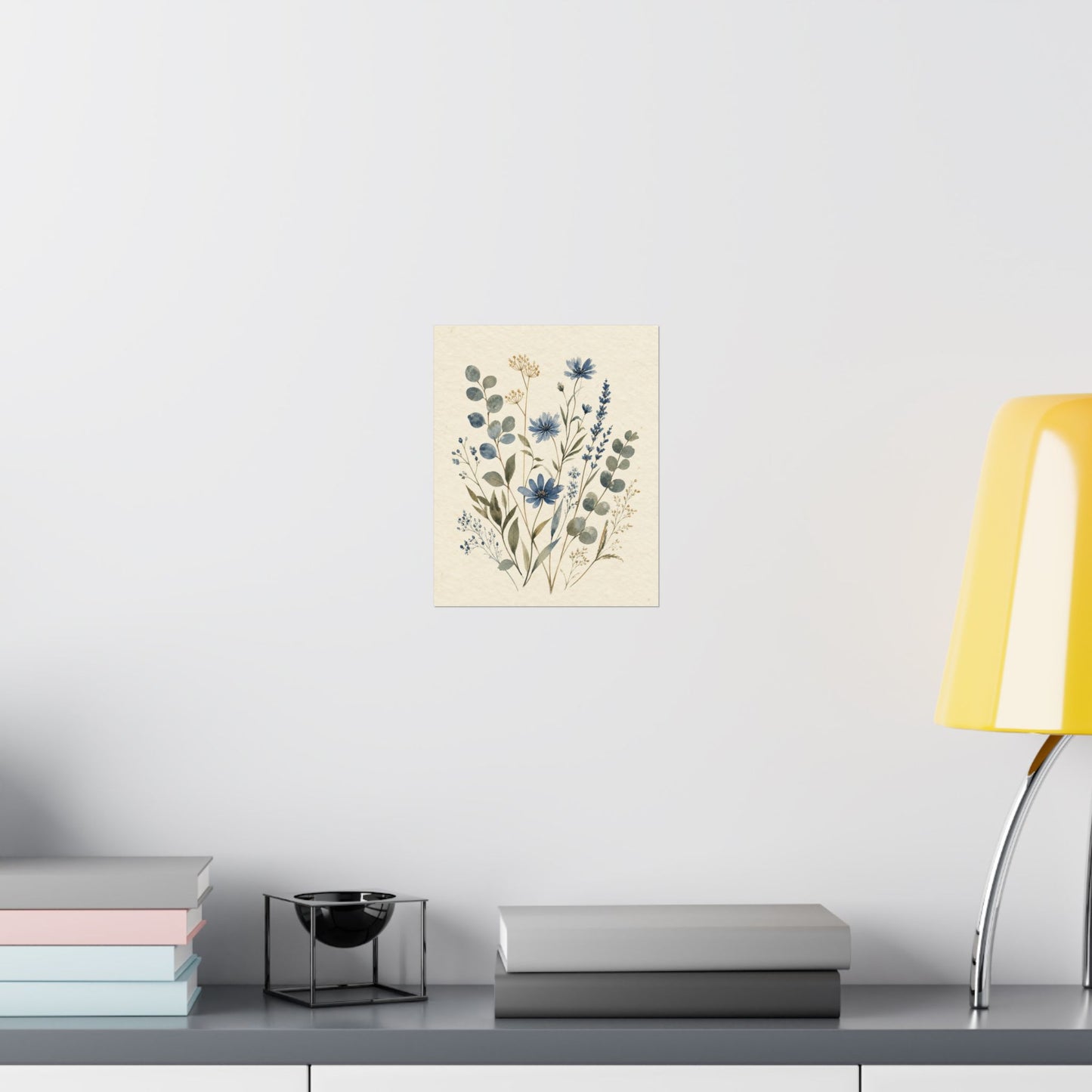 Blue Herbarium I Textured Watercolor Poster