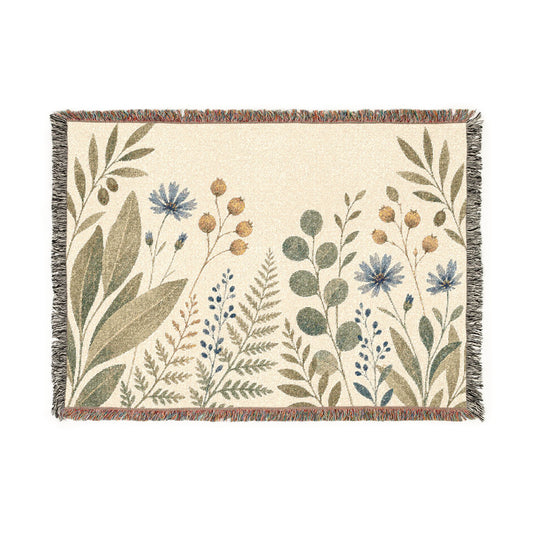 Meadow Weave Botanical Woven Blanket