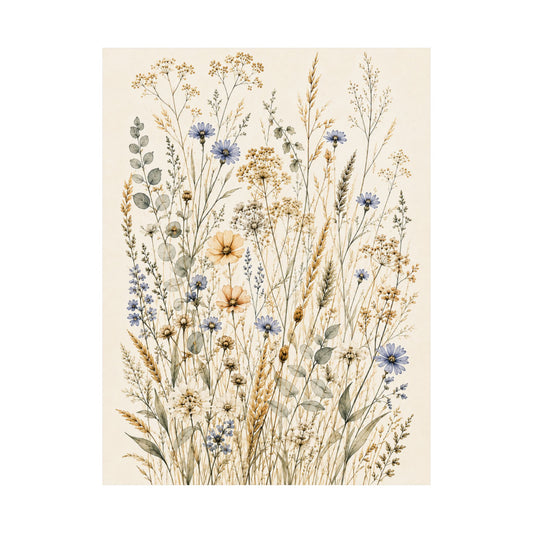 August Meadow – Late Summer Botanical Poster