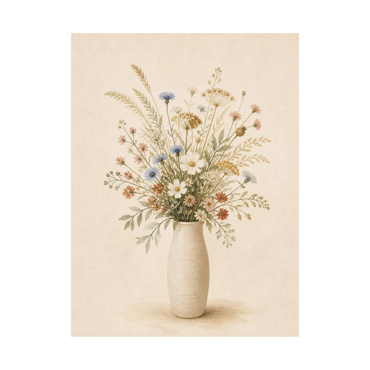 Wildflower Vessel – Late Summer Botanical Poster