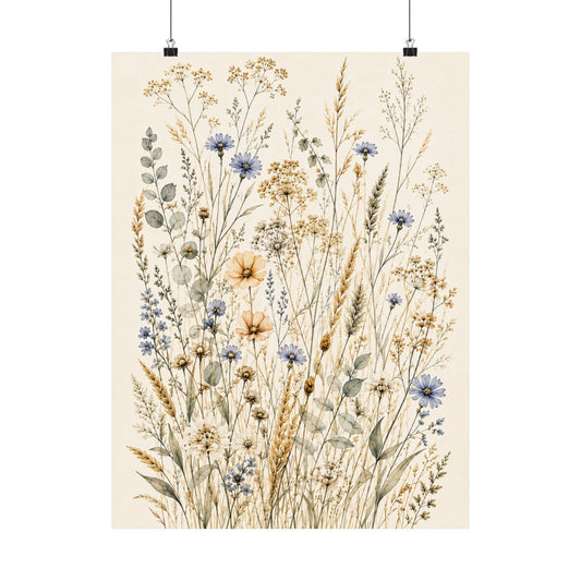 August Meadow – Late Summer Botanical Poster