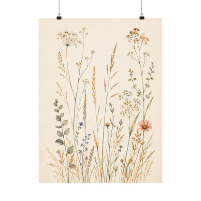 Golden Stillness – Late Summer Botanical Poster