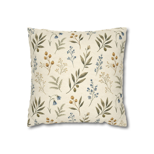 Garden Tile Botanical Pillow Cover