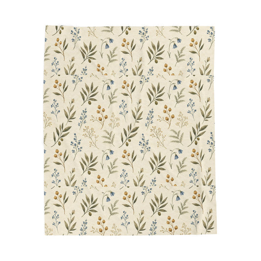 Garden Tile Botanical Plush Blanket