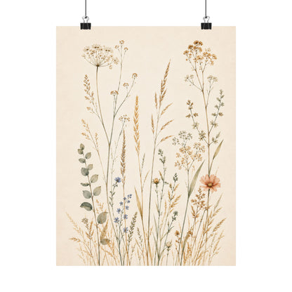 Golden Stillness – Late Summer Botanical Poster